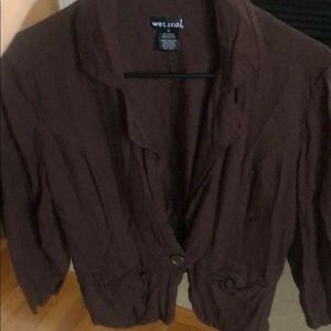 Brown one button blazer